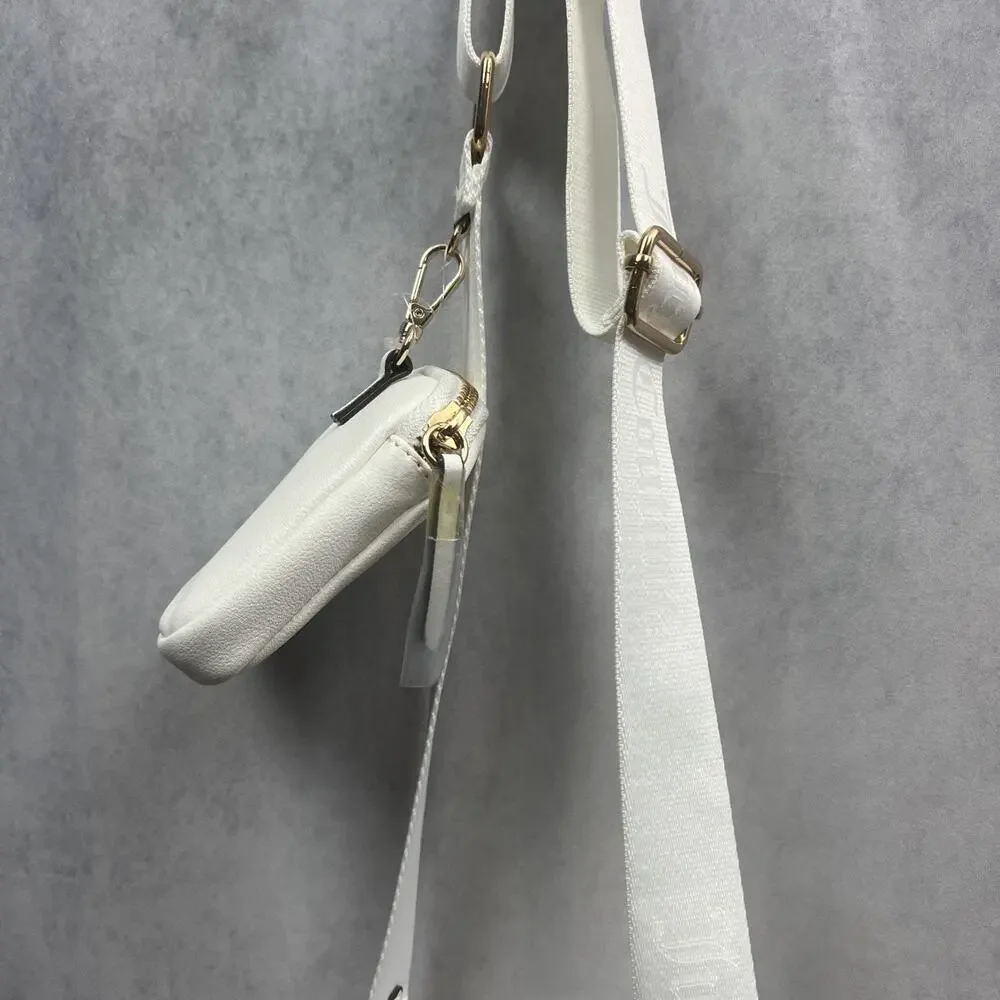 JUICY COUTURE Monogram/Gold White Satchel Bag With Bonus Mini Bag NWT